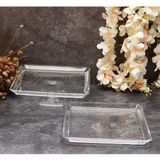 Paşabahçe Kare Ayaklı Servis Tabağı Cam Malzeme 24x24 cm 2 Adet Şık Sunum İçin