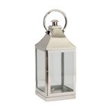 Paşabahçe Kare Rüzgar Mumluk S, Metal ve Cam, 20,5x20,5x50 cm, Beyaz