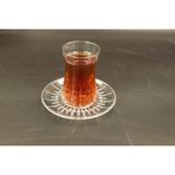 Paşabahçe Kesme Liz Desenli Heybeli Çay Takımı - Beyaz