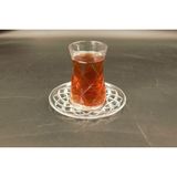 Paşabahçe Kesme Polo Desenli Heybeli Çay Takımı - Beyaz