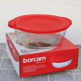 Paşabahçe Kırmızı Kapaklı Yuvarlak Borcam - 1 Adet