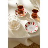 Paşabahçe Klasik Porselen Acem Çay Tabağı Kırmızı, Çay Tabağı, 1 Adet