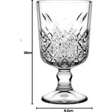 Paşabahçe Kristal Kesme Desenli Ayaklı Şarap Kadehi Seti 330 ml 4'lü - Şeffaf