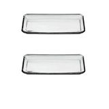 Paşabahçe Kristalize Glamour Servis Tabağı 2 Li, 30 x 15 cm, Şeffaf