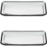 Paşabahçe Kristalize Glamour Servis Tabağı Cam 140x298 mm 2 Adet Şık Tasarım