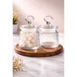 Paşabahçe LEAFY 2 li - Cam Kapaklı Çerezlik & Baharatlık Saklama Kabı 380ml