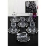 Paşabahçe Lüx Dantel Desenli Gümüş Yaldızlı 12 Parça Çay Bardağı Takımı
