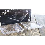 Paşabahçe Madlen Tatlı Tabağı Kare 15 x 15 cm Şeffaf 2'li Seti Desenli
