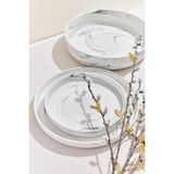 Paşabahçe Marble Porselen Pasta Tabağı Gri, Pasta Tabağı, 1 Adet
