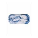 Paşabahçe Marble Porselen Servis Tabağı Oval, Mavi