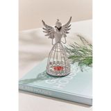 Paşabahçe Melek Metal Dekoratif Mumluk, Beyaz, 11 x 21 cm