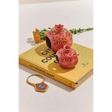 Paşabahçe Nar Porselen Tealight Mumluk M, Kırmızı, Dekoratif
