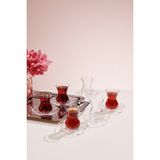 Paşabahçe Nostalji Çay Bardağı ve Tabağı, 1 Adet - Çok Renkli
