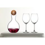 Paşabahçe Nudeglass Vintage Kristal Karaf & Paşabahçe Enoteca Şarap Kadehi Seti – 3 Parça Şık Sunum Seti - 3 Parçalı Set