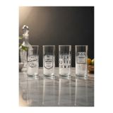 Paşabahçe Özel Tasarım Yazılı Rakı Bardağı 200 cc | Eğlenceli ve Modern Cam Bardak 4 adet