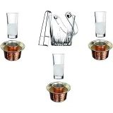 Pasabahce Paşabahçe 8 Parça Rakı Bardak Meşrubat Bakır Ehlikeyf Buz Kovası Keyif Seti