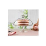 Paşabahçe Pasabahce Cam Pasta Standı Servis Tabağı Kubbe Kapaklı 32X26 cm