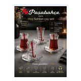 Paşabahçe Paşanahçe Hoş Sohbet 8 Parça Çay seti 96746 fit çay bardak 4 ad 120 cc fit çay tab 4 ad 12 cm