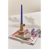 Paşabahçe Pembe Home Seramik Tealight Mumluk, 6 x 6 cm, Yükseklik 8 cm