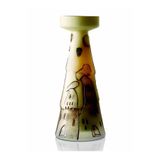 Paşabahçe Peribacaları Mumluk Uzun, El Imalatı Krem Opal Cam, 10 x 10 cm