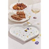 Paşabahçe Petite Fleur Kalp Porselen Servis Tabağı, Çok Renkli