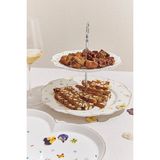Paşabahçe Petite Fleur Porselen Kek Tabağı 2 Katlı Sarı / Beyaz - 1 Adet