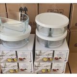 Paşabahçe Polar 4 Adet Iki (2) Bölmeli Cam Saklama Kabı, Kahvaltılık 530683 - 079 Buz Beyazı - 100 ml