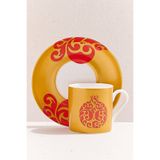 Paşabahçe Pomegranate Porselen Espresso Fincanı, Kırmızı ve Sarı