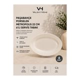 Paşabahçe Porselen 6'lı Metropolis 22cm Servis Tabak