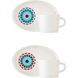 Paşabahçe Porselen Espresso Fincan Seti 2'li Beyaz - Renkli