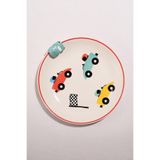 Paşabahçe Racing Car Seramik Pasta Tabağı, 20 x 20.5 cm, Çok Renkli