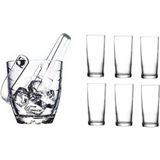 Paşabahçe Rakı Bardağı ve Buz Kovası Seti 8 Parça FMA06001 FMA06017