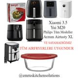 Paşabahçe Şeffaf Cam Derin Tencere 25 cm Airfryer İçin Tekli Kapaklı Kullanım