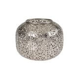 Paşabahçe Silver Ajur Metal Tealight Mumluk L, Turkuaz