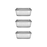 Paşabahçe Tereyağlık Kahvaltılık Cam Saklama Kabı 3'lü Set, Şeffaf, 480 cc