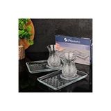 Paşabahçe Timeless 42881 Çay Bardağı Ve 54851 Sunumlu Çay Tabağı Seti 6 Kişilik Şeffaf