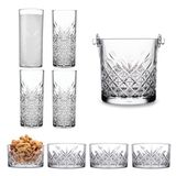 Paşabahçe Timeless 9 Parça Rakı Seti - 4 Rakı Bardağı, 4 Çerezlik, 1 Buz Kovası