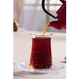 Paşabahçe Timeless Çay Bardağı Ve Orjinal Kutulu Çay Tabağı Seti 6 Kişilik