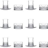 Paşabahçe Timeless Heybeli Model 18 Parça Çay Seti (Çay Bardağı Çay Tabağı Çerezlik) - 00-Siyah - Beyaz