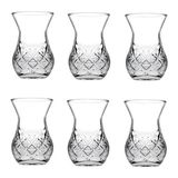 Paşabahçe Timeless Kesme Kristal Çay Bardağı 6 Parçalı Şeffaf Desenli Cam 42881