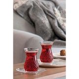 Paşabahçe Timeless Kesme Kristal Çay Bardağı Seti 12 Parça Cam Desenli Şık Sunum