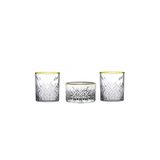 Paşabahçe Timeless Yaldızlı Viski Bardağı Çerezlik Golden Touch 3 Parça Set