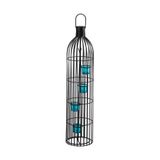 Paşabahçe Turkuaz Bottle Tealight Mumluk, 16 cm Çap, 70 cm Yükseklik, Ferforje Tasarım