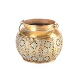 Paşabahçe Umman Metal Mumluk, Dekoratif, Altın Bronz, Çok Renkli
