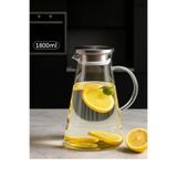 Paşabahçe Vakumlu Çelik Kapaklı Sürahi Isıya Dayanıklı Borosilikat Cam Sürahi (1800 ML)