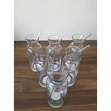 Paşabahçe Village Cam Pipetli Meşrubat Bardağı Limonata Süt Şişesi 6 Adet - Şeffaf - 300 ml