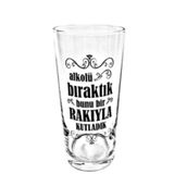 Paşabahçe Yazılı Rakı Bardağı, Cam, 6'lı Set, Şık Tasarım