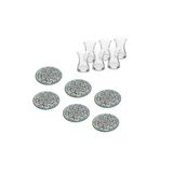 Paşabahçe Zuri Design Düz 12Cm Porselen Tabaklı 6 Kişilik Çay Seti