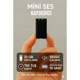 Pasaco 32GB Mini Dijital Ses Kayıt Cihazı Tek Şarjla 15 Saat Kayıt Taşınabilir Ses Kaydedici - 32 GB