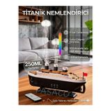 PASACO Gemi Tasarımlı Hava Nemlendirici Buhar Makinesi Aroma Difüzör Deniz Anası Efektli Kumandalı